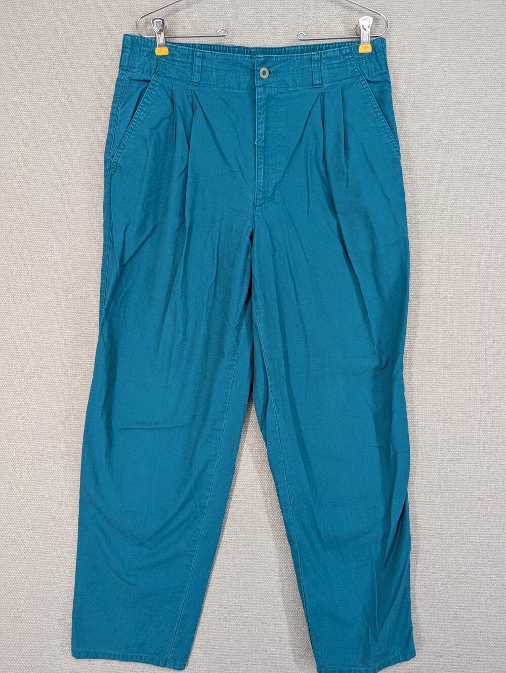 Vintage 1990s Levi’s Dockers Pants Loose Fit Skate Pleated Size 34x30 Turquoise